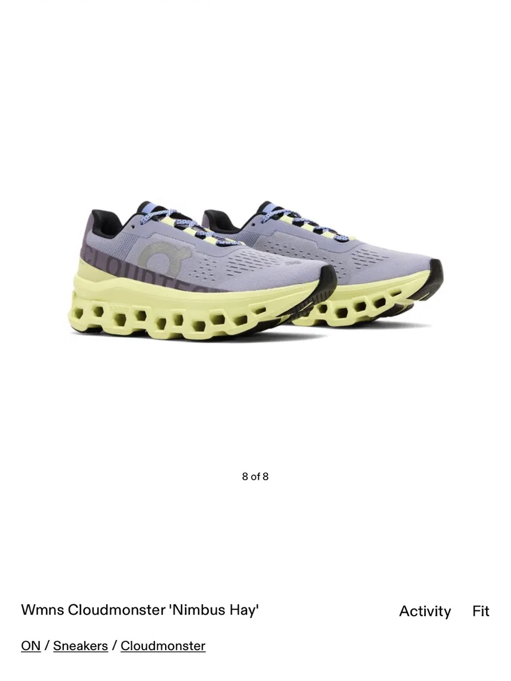 On Running Women's Sneakers in Lavender and Pale Yellow - Picture 11 of 11